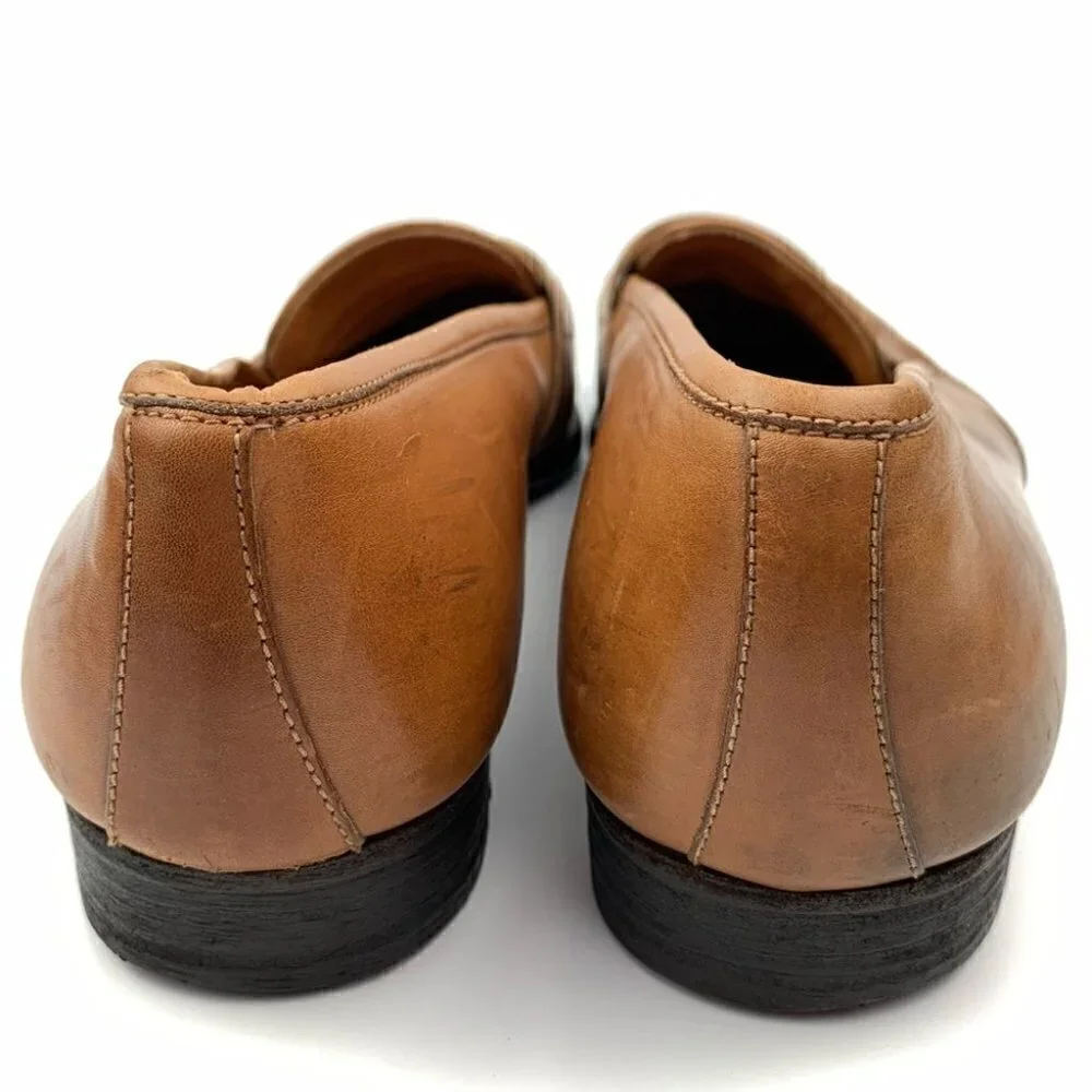 Polo size 11 D cognac Italian leather vintage 80s